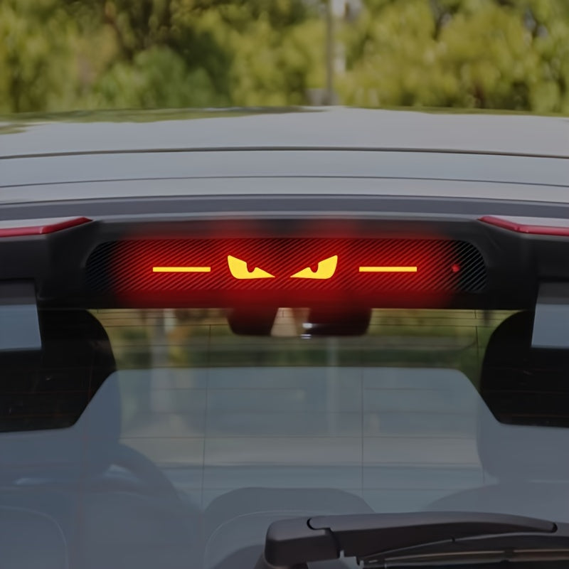 Pegatinas de luz de freno de fibra de carbono de posición alta - Material PET duradero, diseño rojo y blanco, fácil de aplicar para una mayor seguridad del vehículo y un estilo único, mejora de la visibilidad del vehículo, apariencia audaz, alta calidad.