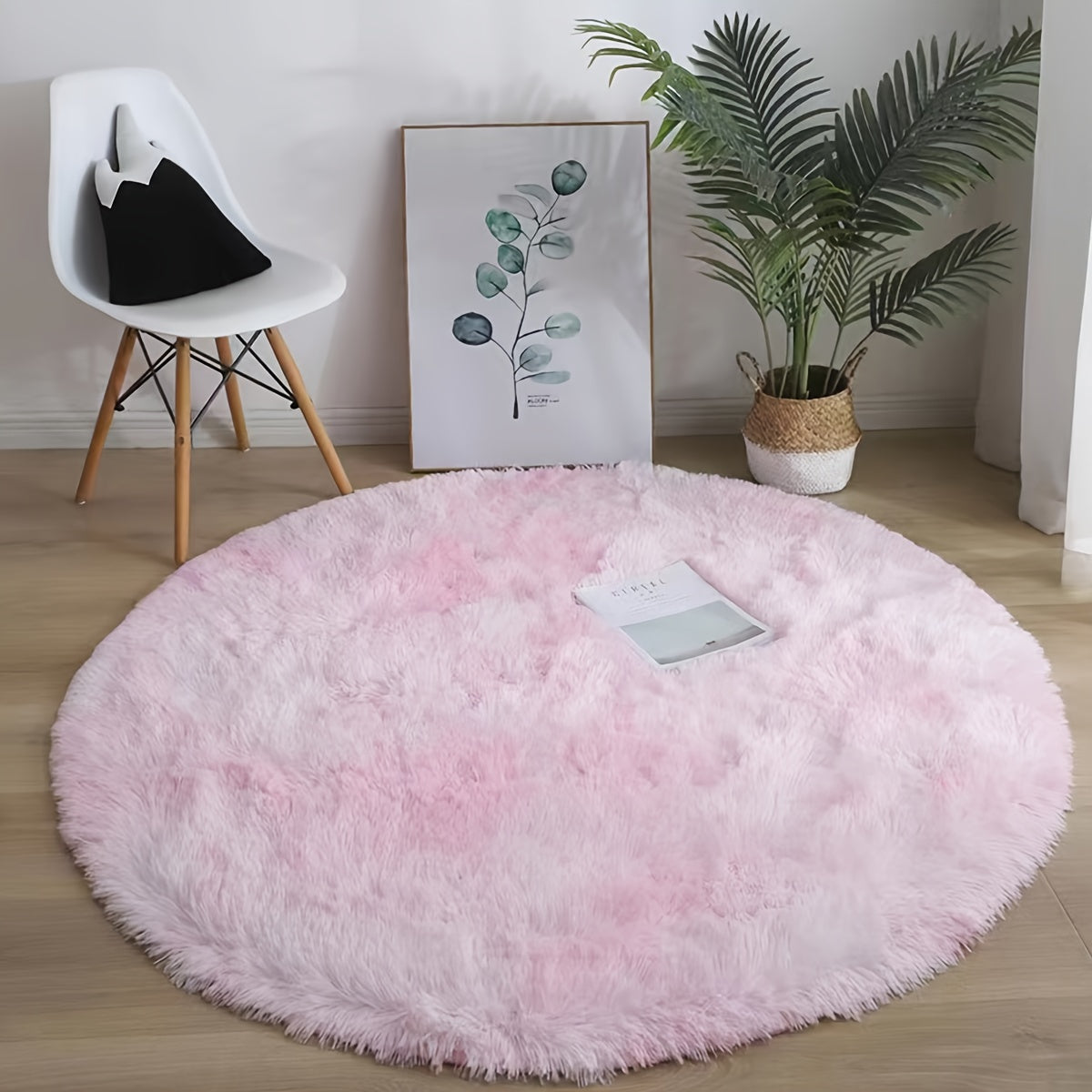 Alfombra redonda mullida, antideslizante de fibra de poliéster tejida, tapete liviano hecho a máquina para sala, dormitorio, cuarto de juegos, decoración de residencia estudiantil, lavable a mano, respaldo de goma, ideal para Halloween, Pascua, Hanukkah
