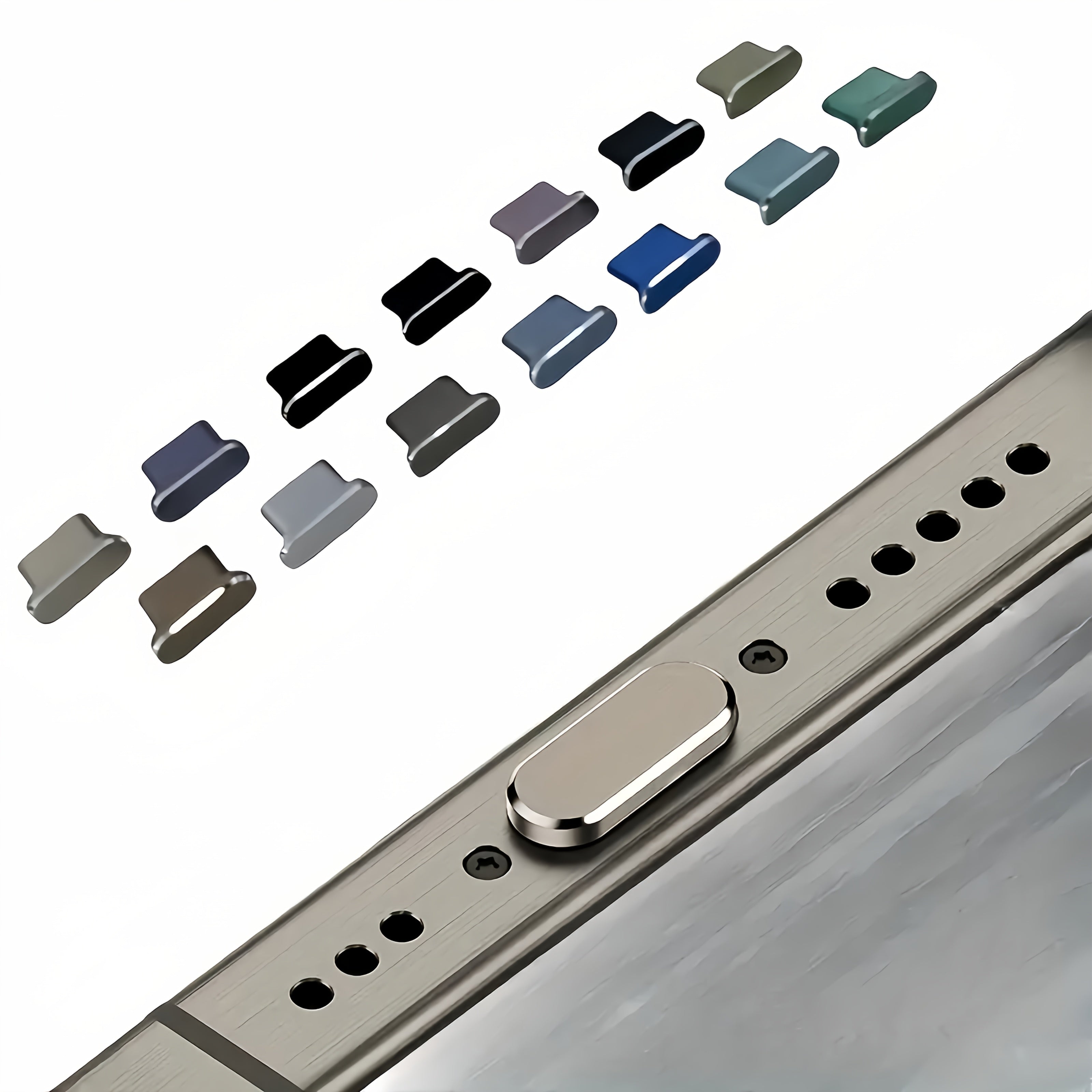 Protector de polvo de aleación de aluminio ajustado perfectamente para iPhone - Material de metal, protector de polvo con interfaz Type-C para iPhone 16 Pro Max y 15 Pro Max, regalo perfecto para ocasiones especiales