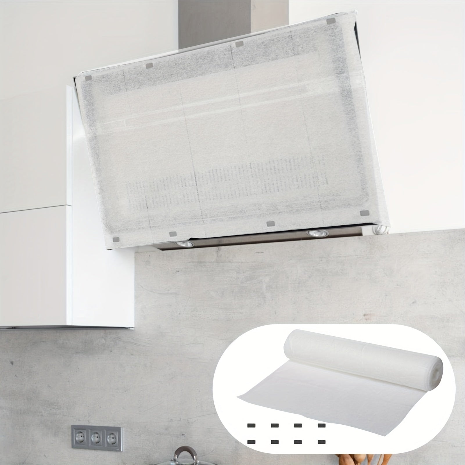33ft Papel Absorbente para Campana Extractora - Filtro Resistente de Aceite y Humo para Cocina y Garaje, Diseño de Corte Fácil, 10m Largo, Ideal para Chefs Caseros y Mantenimiento de Electrodomésticos, Limpieza del Área de Cocina, Instalación Sencilla, M