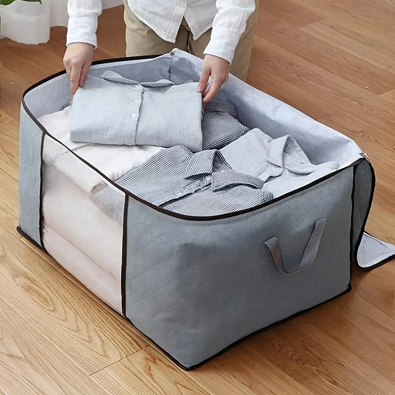 Bolsa De Almacenamiento De Edredón De Gran Capacidad, Bolsas De Almacenamiento De Ropa Plegables, Bolsas Organizadoras Con Cremallera Para Mantas En El Hogar, Organizador De Armario, Contenedores De Almacenamiento Debajo De La Cama, Cajas De Almacenamien