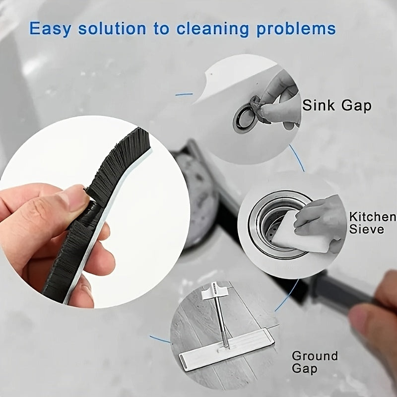 Cepillo para limpiar la ducha, cepillo de mango largo para baños, cocinas, inodoros y exteriores, con cerdas duras para una limpieza efectiva, herramienta manual no eléctrica