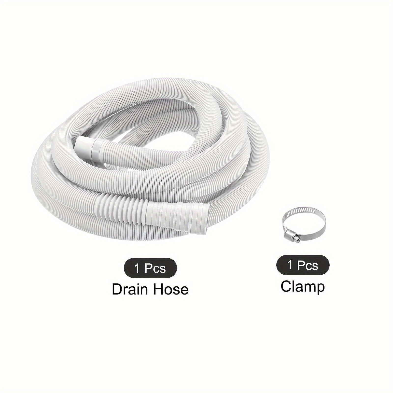 Manguera de Drenaje Flexible para Lavadora Blanca - Plástico Duradero, Accesorio Esencial para Electrodomésticos
