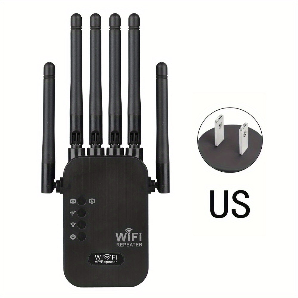 Ourlife-WIFI Extensor - Amplificador de Señal WIFI con 6 Antenas, Compatible con WIFI6, Red Inalámbrica de Largo Alcance para Hogar y Oficina con Puerto Ethernet