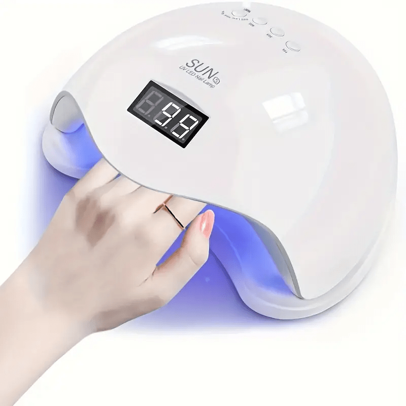 Lámpara LED para uñas con sensor inteligente, luz de curado para esmalte en gel portátil, alimentación por USB, sin batería, 5 regalos festivos esenciales, pantalla LCD, base removible, ideal para uso en casa y salón