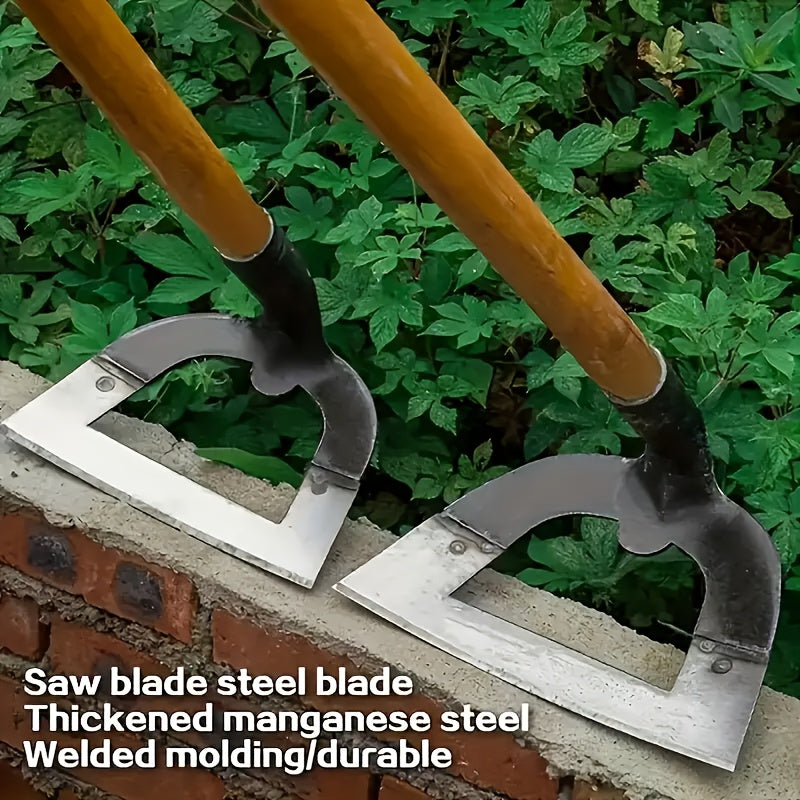 Azada de Acero al Manganeso Resistente, Herramienta Duradera para Desmalezar y Aflojar la Tierra con Fácilidad, Diseño Hueco en Forma de Corazón Afilado, Ideal para Jardinería, Plantación y Trasplante--Rastrillo Manual para Deshierbe, Pala de Jardín