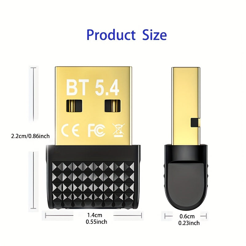 Adaptador Bluetooth USB, Plug & Play para PC, Auriculares, Teclado, Ratón y Altavoces - Compatible con 7 Dispositivos Simultáneamente, Compatibilidad Retrocompatible con BT5.2/5.1/5.0/4.2/4.1/4.0, Bajo Consumo de Energía, Alimentado por USB, Actualizació