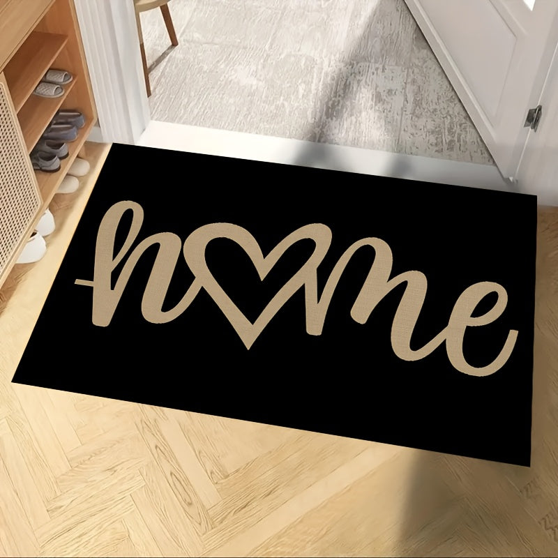 1 alfombra de entrada con forma de corazón, lavable, para puerta principal, baño, sala, lavandería, decoración del hogar, decoración de primavera