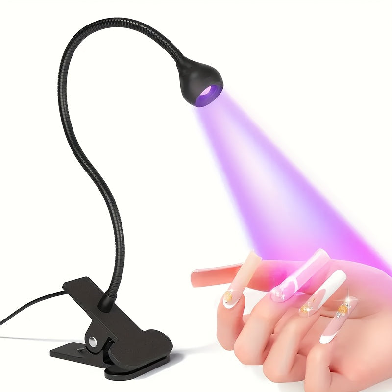 Lámpara de uñas LED mini con luz rotativa alimentada por USB para curar uñas de gel - Portátil, intensidad ajustable, ideal para cuidado de uñas en casa, no requiere batería, lámpara de uñas.