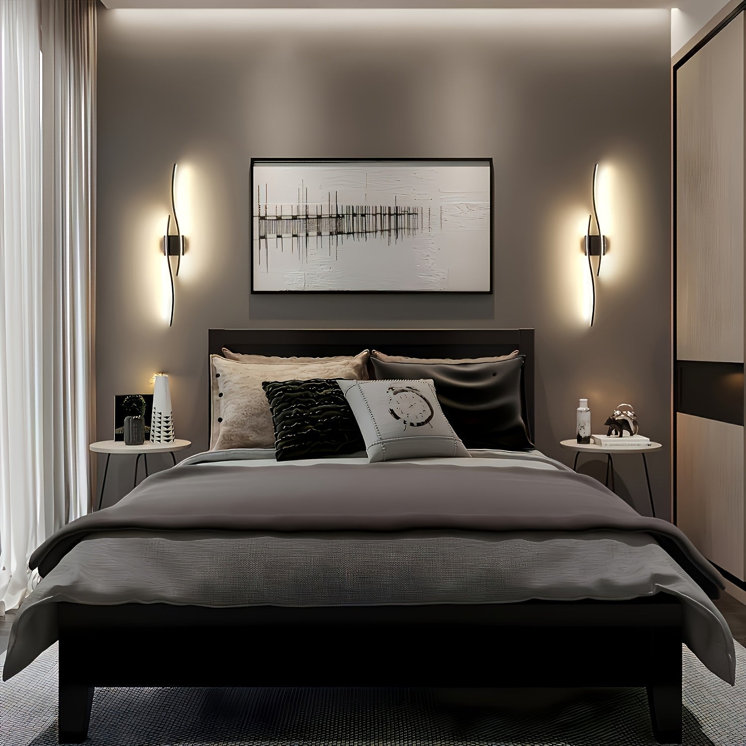 1 pieza de luz de techo LED negra, montaje semi-revestido de metal, regulable y ajustable, adecuada para luces de pared de restaurante de villa, cafeterías y tiendas, iluminación LED, dormitorio, sala de estar, isla de cocina, luz de vestidor, luces de p