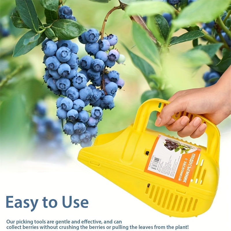 Recogedor de arándanos de alta eficiencia - Recogedor portátil fácil de sostener con cesta de malla metálica, no requiere electricidad, diseño portátil para jardín y huerta | Mango ergonómico, construcción de plástico duradera, suave con frutas, equipo d