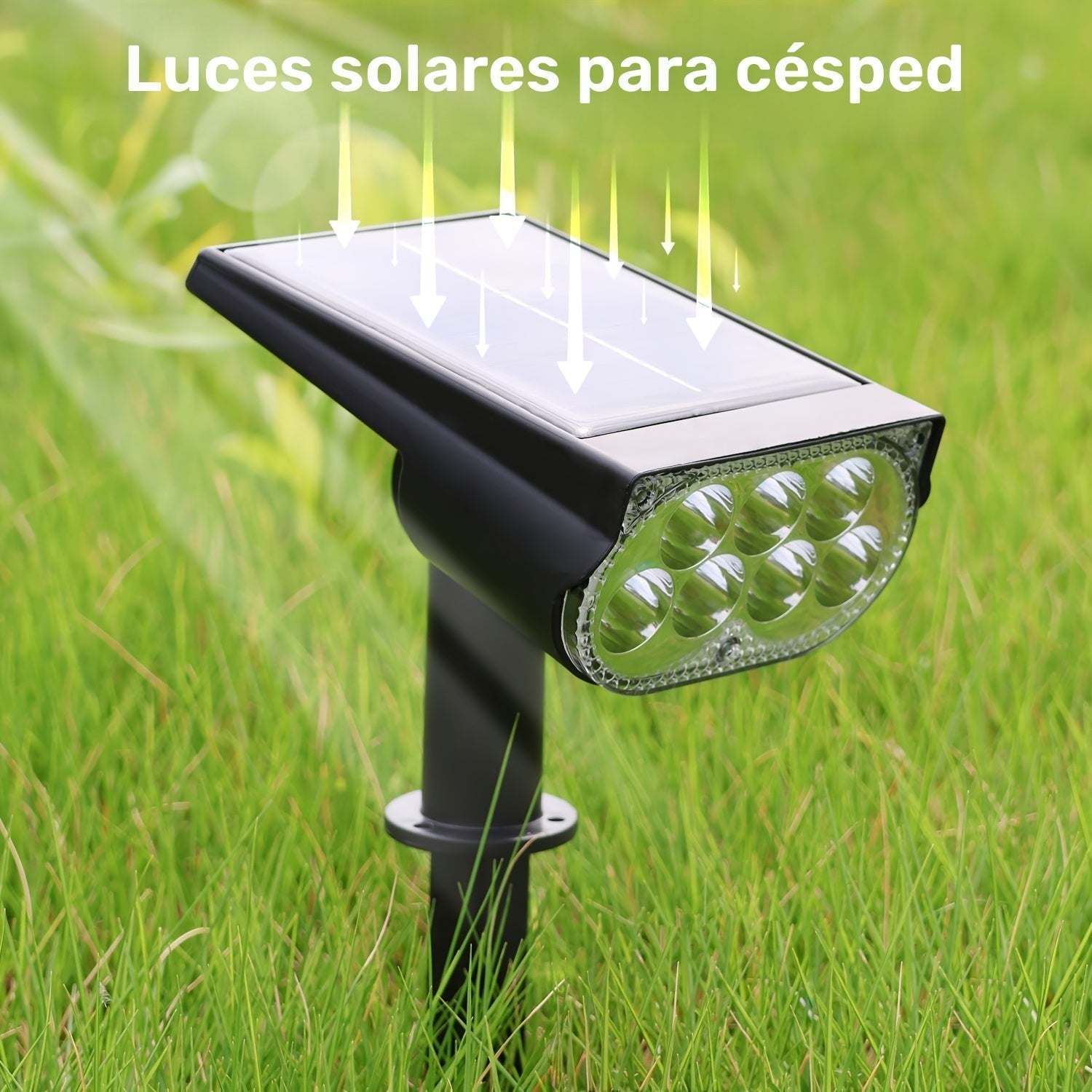 2pcs Luces Solares de Árbol con 7 LEDs - Fácil Instalación, Iluminación de Foco y Paisaje para Jardín, Patio, Balcón, Césped, Carretera, Parque Infantil - Opciones de Color Cálido/Blanco/RGB