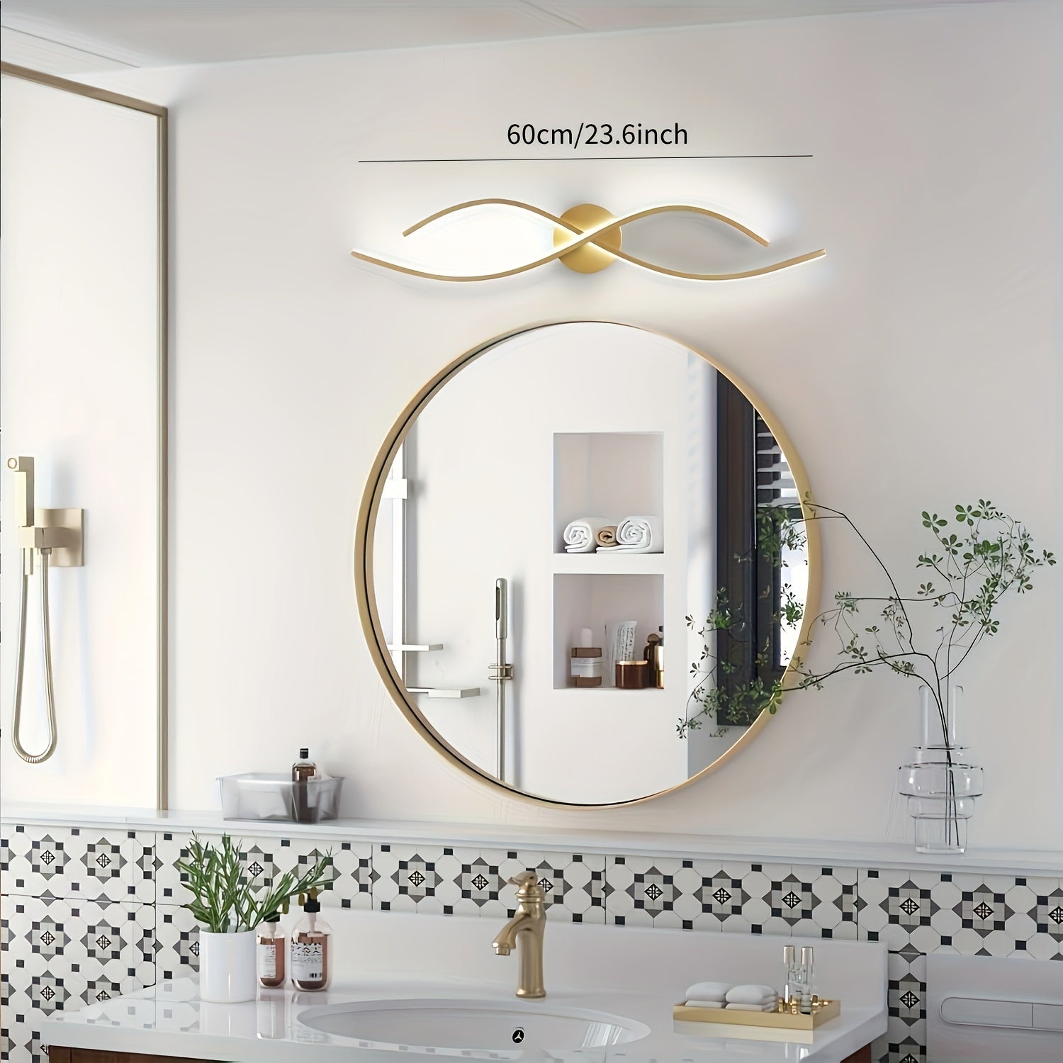 Lámpara de pared LED dorada moderna, 1 unidad, ideal para iluminación interior en salas, habitaciones, pasillos, tocadores de baño, diseño metálico contemporáneo, lámpara de escritorio para dormitorio, iluminación para sala | Lámpara de pared elegante, l