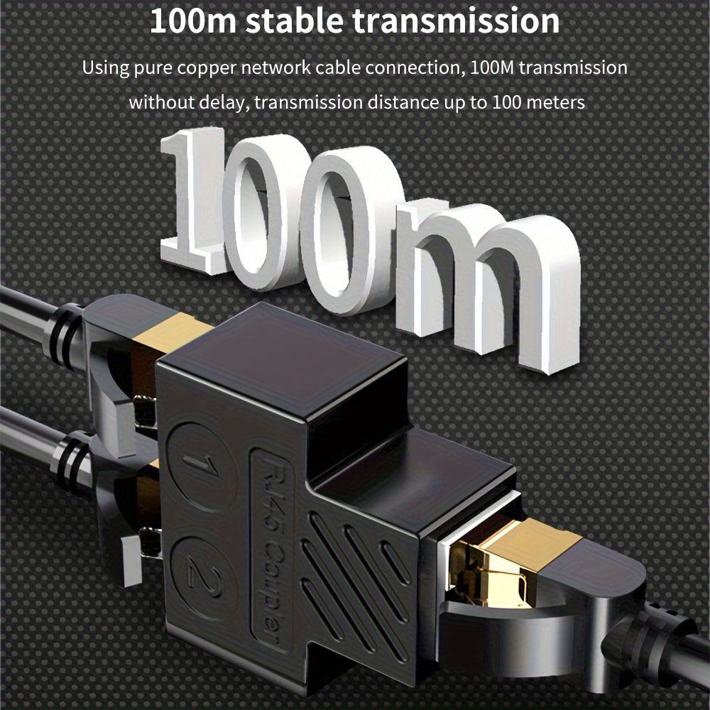 Adaptador Divisor Ethernet TISHRIC de 2 piezas - Conector de Cable de Red LAN de 1 a 2 Vías, Hembra RJ45, Acabado Mate