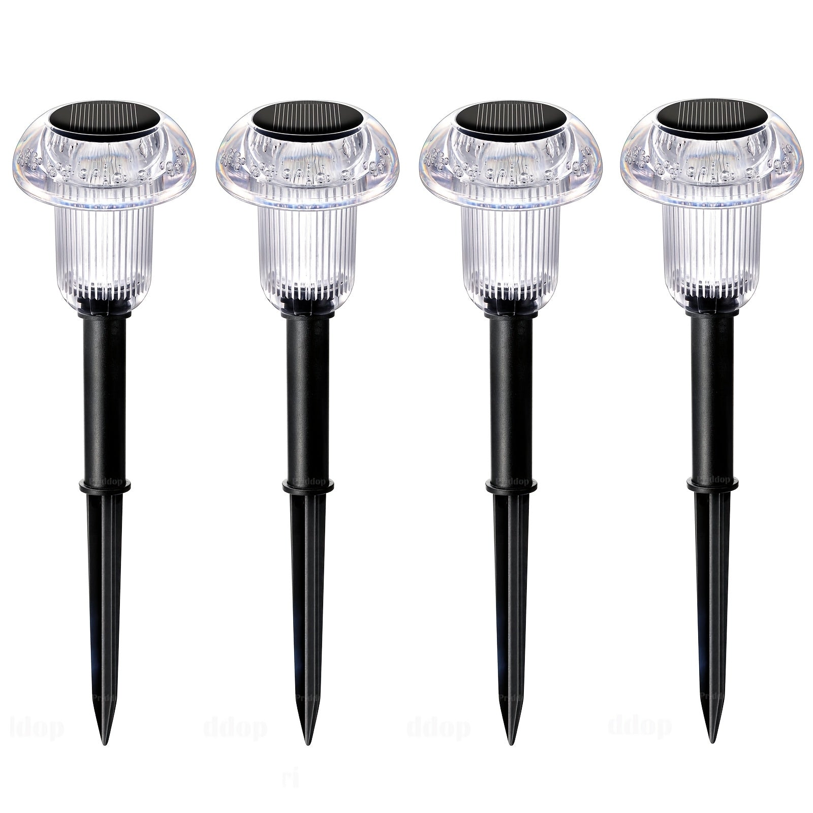 4 unidades Luces de sendero solares - Luces de jardín LED en forma de hongo coloridas, Luces de estaca impermeables para caminos, céspedes, entradas, patios traseros y paisajes, alimentadas por energía solar con batería de níquel, Iluminación exterior |