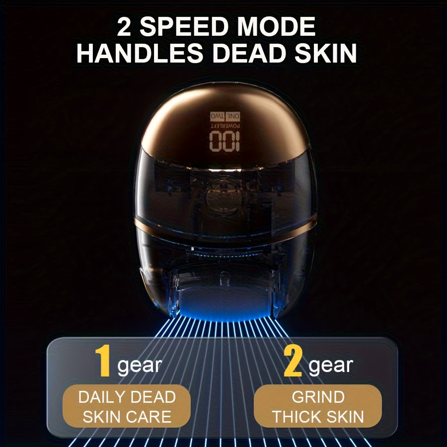 Amoladora Eléctrica Recargable para Pies con 3 Cabezales Reemplazables - Exfoliador USB Beige Claro, Herramienta Portátil para Talones y Plantas, Diseño de Plástico Duradero - Regalo Ideal para Navidad, Halloween, San Valentín, Accesorio de Pedicura, Dis