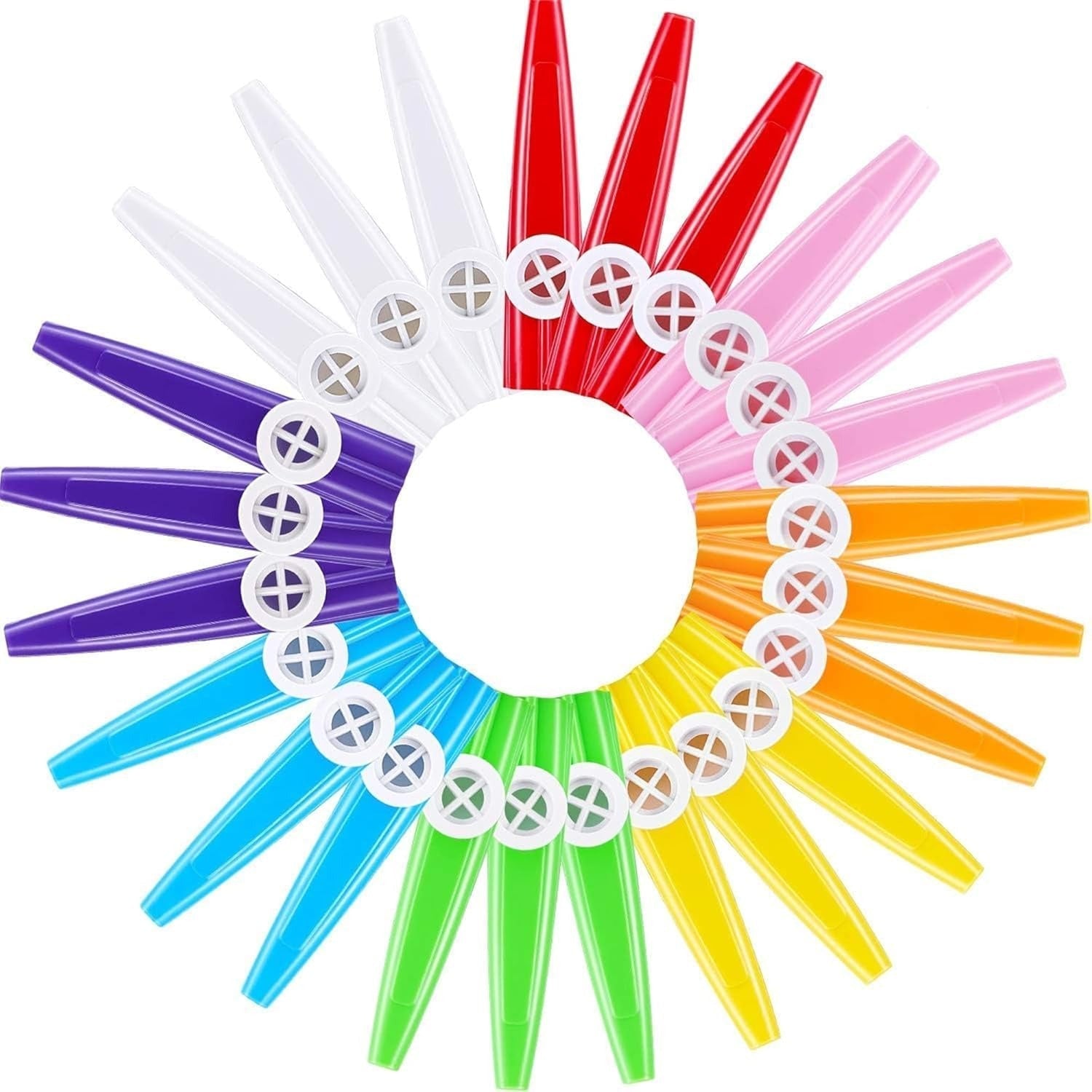 24 piezas de Pinzas para Campanas de Plástico en Colores Arcoíris - Accesorios Musicales Duraderos y Coloridos con Forma de Campana para Guitarras, Violines, Teclados de Piano - Agarre Seguro para Cuerdas y Claves