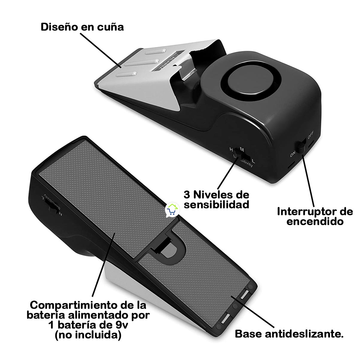 Tope De Puerta Con Alarma De Seguridad Cuña Sirena Seguridad