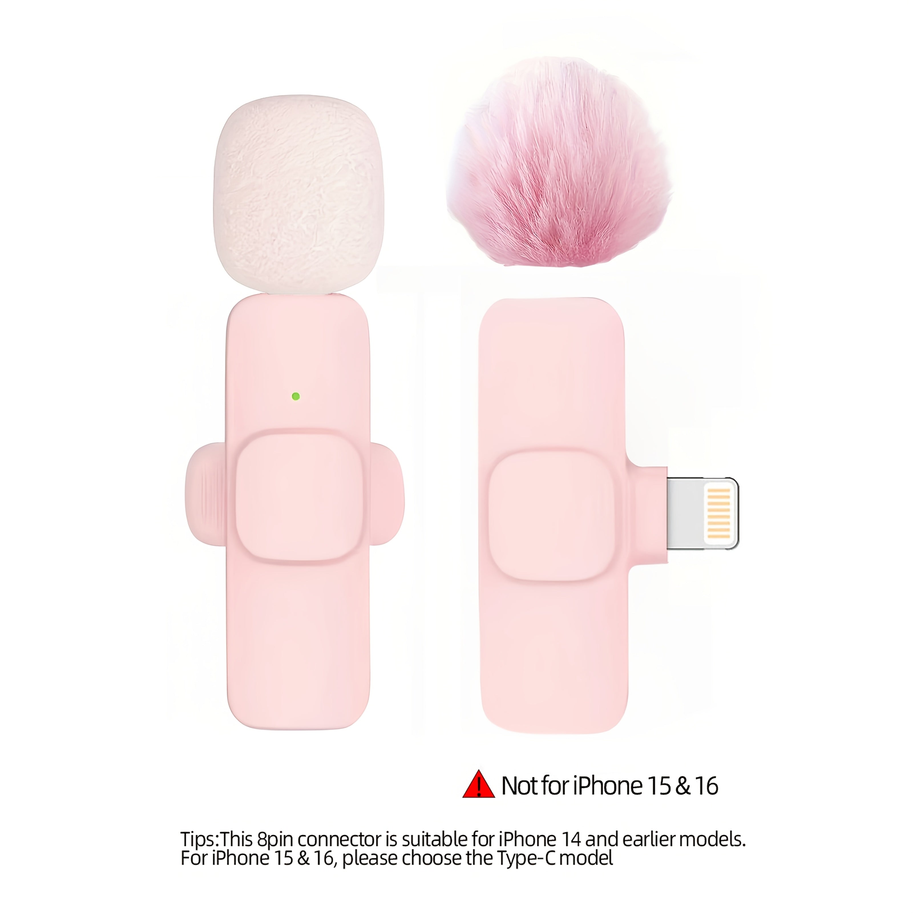 Microfono sin varillas de Solapa con Clip Beekinn para iPhone iPad Android - Conector USB-C sin Cable Plug & Play con Reducción de Ruido, Batería Recargable y Cubierta de Espuma para Transmisiones en Vivo Entrevistas Grabación (), Accesorio de Entrevista