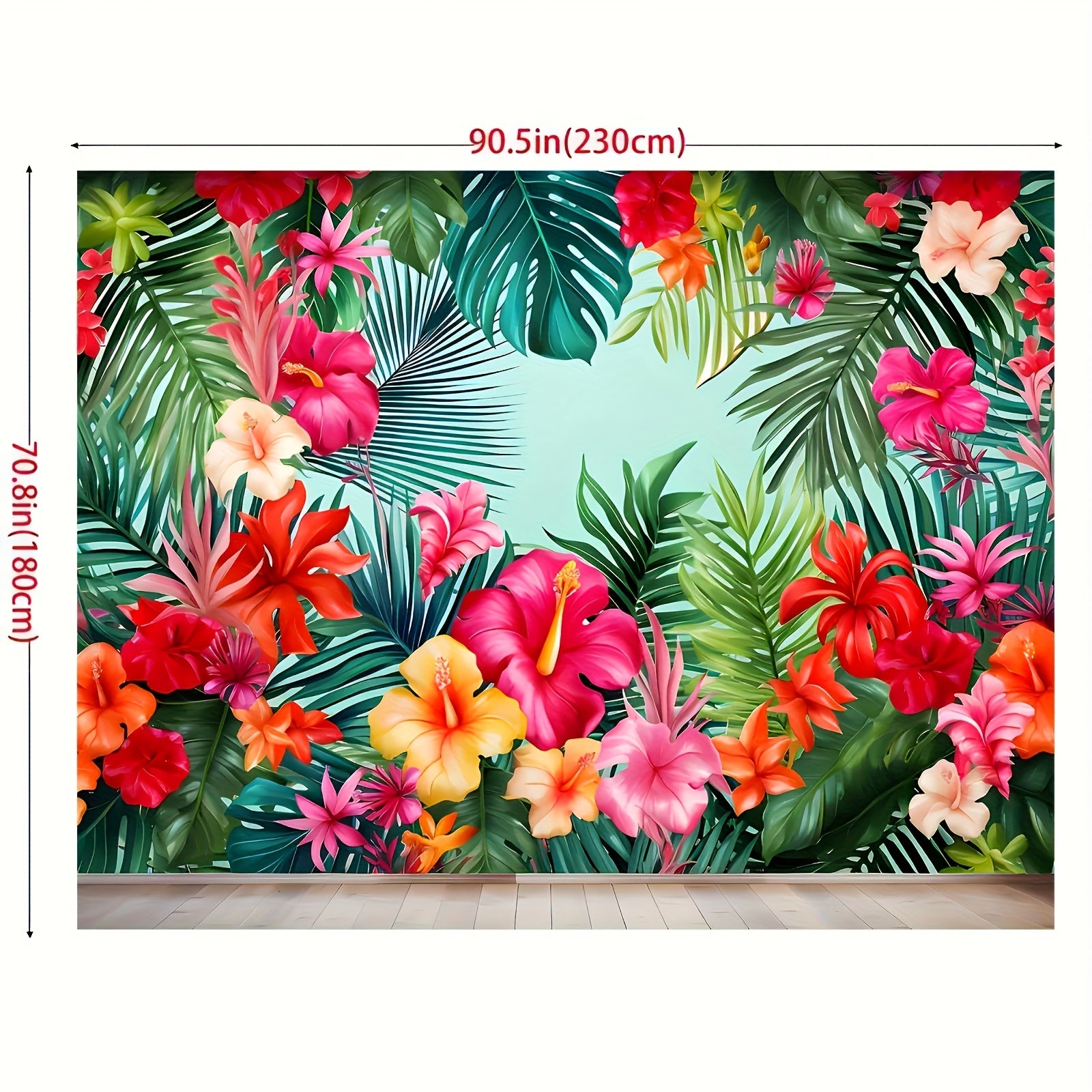 2D banderas, fondo de escenario de flor de palma tropical hawaiana - Bandera versátil de poliéster para bodas y fiestas en la playa, perfecta para celebraciones de verano y primavera.