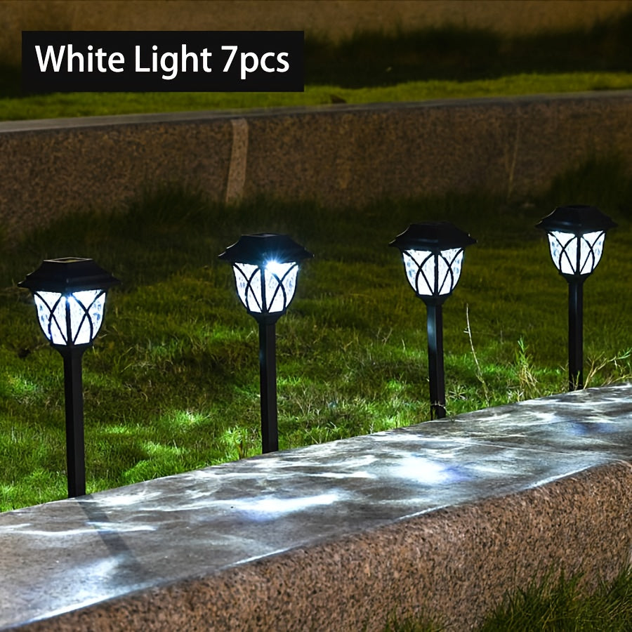 Lámpara solar para jardín, decoración exterior, luz solar nueva para patio, jardín, villa, césped, habitación (7 piezas)