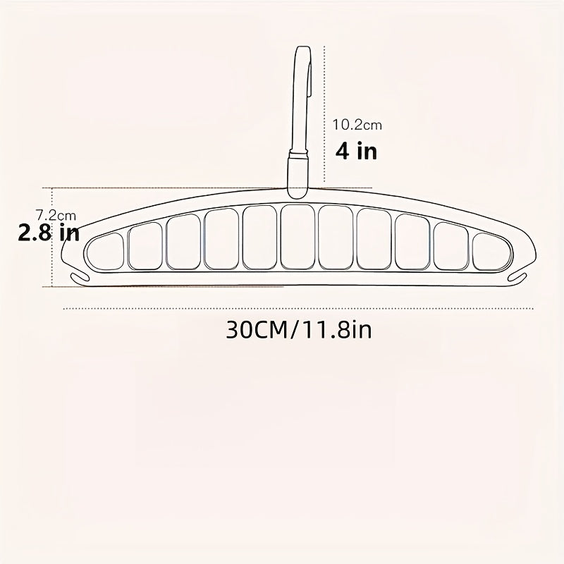 Conjunto de 3 Perchas Negras de Plástico con Diseño de Múltiples Ganchos - Organizador de Armario que Ahorra Espacio para el Hogar y Viajes, Duradero y Ligero, Ideal para un Almacenamiento Ordenado en la Guarda Ropa, Perchas para Ropa