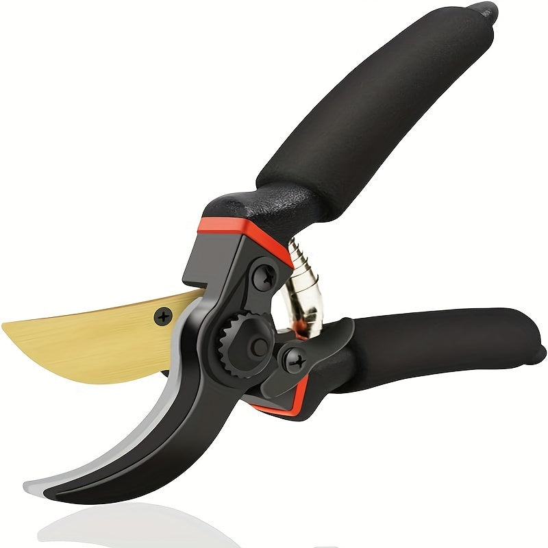 Tijeras de podar profesionales de titanio de derivación - Tijeras de jardín premium súper afiladas de 8.5\", tijeras de podar para jardinería, tijeras para setos de jardín, podadoras de mano - Tijeras de jardín, herramienta de alta resistencia
