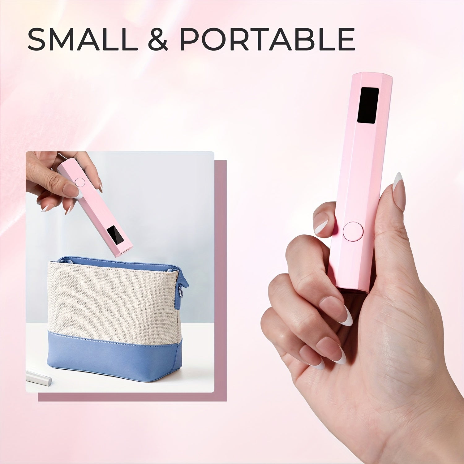 Linterna de Uñas Portátil - Lámpara LED USB para Secado Rápido en 20s, Diseño Anti Derrame, Sin Pantalla Necesaria, Ideal para Hogar, Salón y Viajes, Manicura y Pedicura con Gel - Ligera y Compacta, Herramienta Ergonómica de Belleza, Plástico Duradero, P