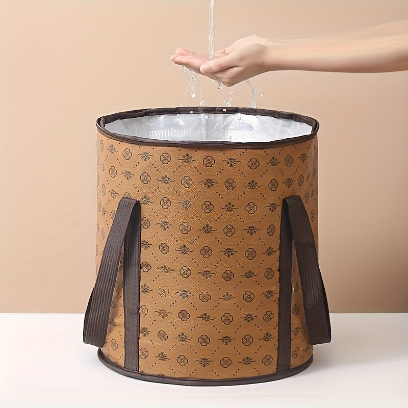 1 pieza, bañera de pies portátil plegable - Aislada con papel de aluminio grueso extra grande, hasta la rodilla, cubo de spa para pies, amigable para viajes, uso doméstico ligero, no necesita energía, experiencia de spa | Diseño plegable | Aislamiento gr