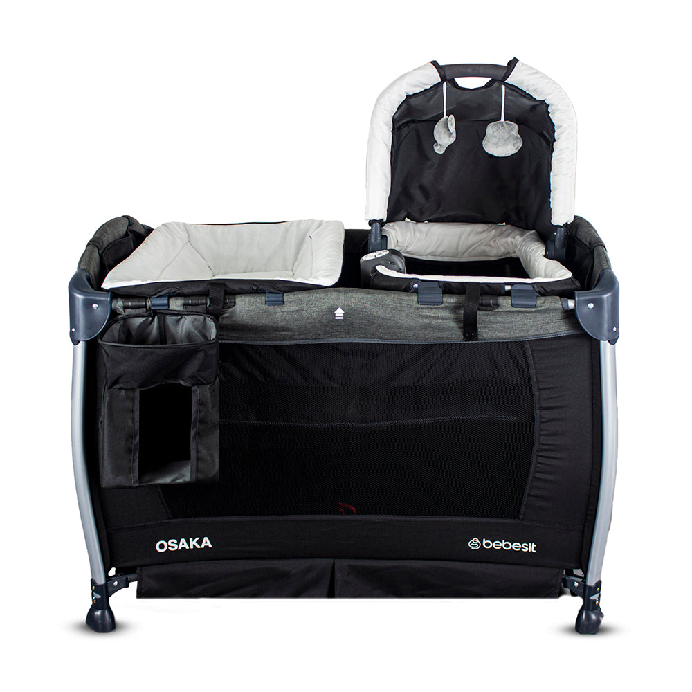 CUNA CORRAL + MOISES OSAKA NEGRO 72B16 BEBESIT -