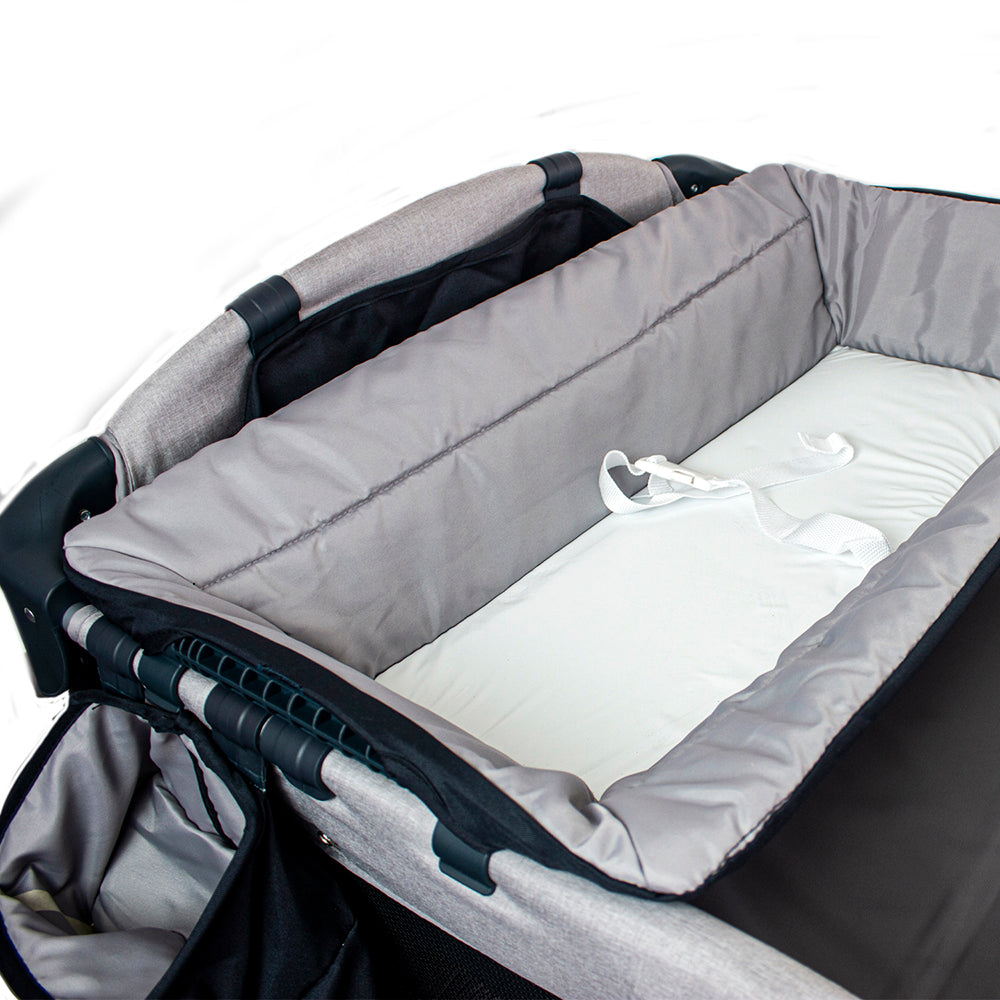 CUNA CORRAL + MOISES OSAKA GRIS 72B16 BEBESIT -