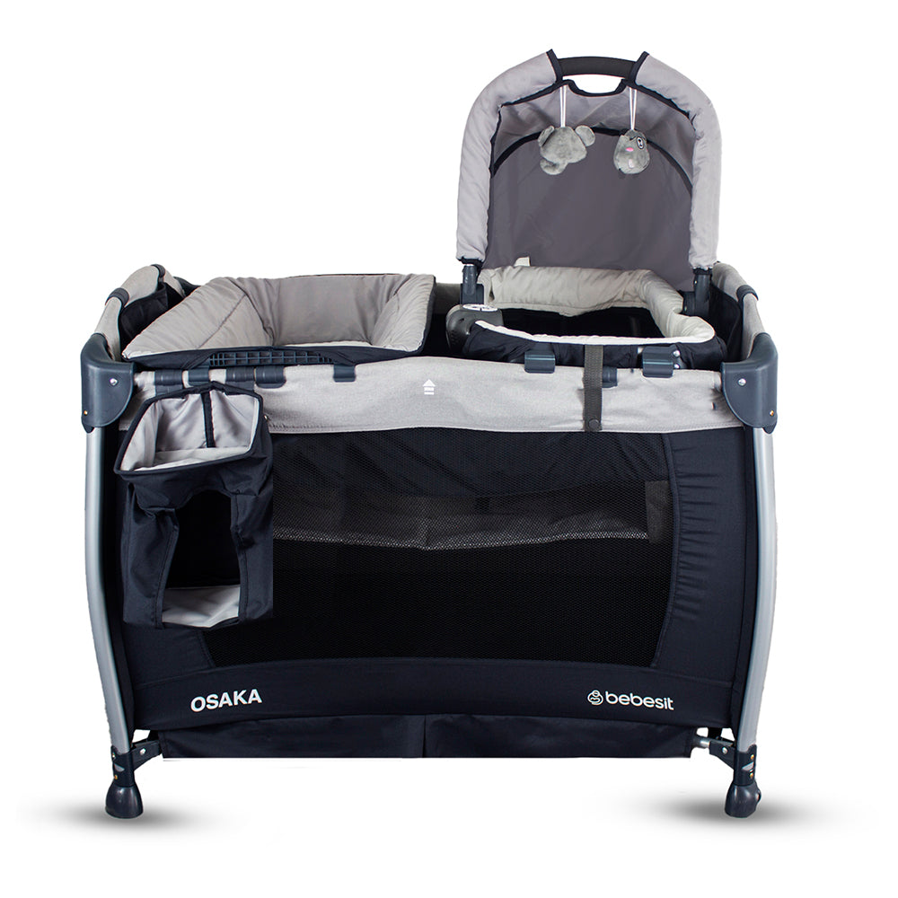 CUNA CORRAL + MOISES OSAKA GRIS 72B16 BEBESIT -