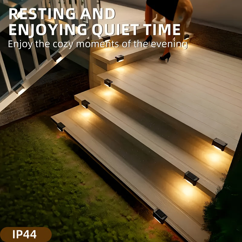 10 luces solares para jardín - Iluminación decorativa para exteriores, pasillos, terrazas y cercas con sensor, portátiles, semienterradas, batería de níquel, 600mAh, ambiente festivo, luz para escalones | Iluminación exterior moderna | Energía solar