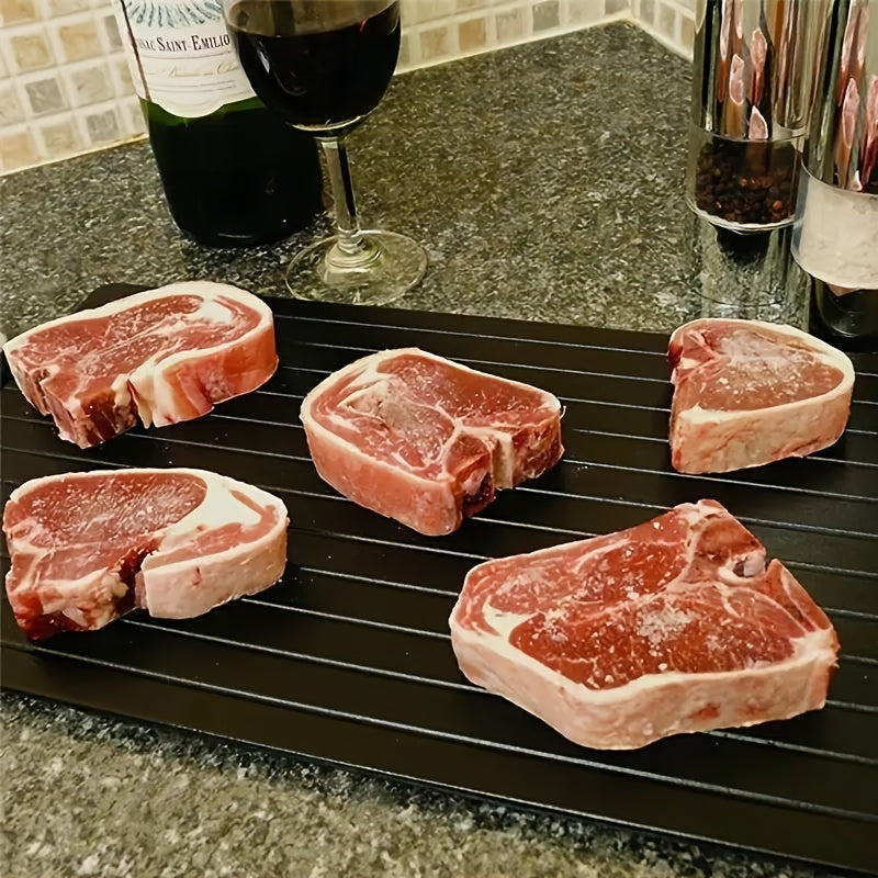 Plato de descongelación rápida para alimentos congelados, carnes, frutas - Plato de descongelación rápida de aluminio, bandeja de descongelación, gadget de cocina Master