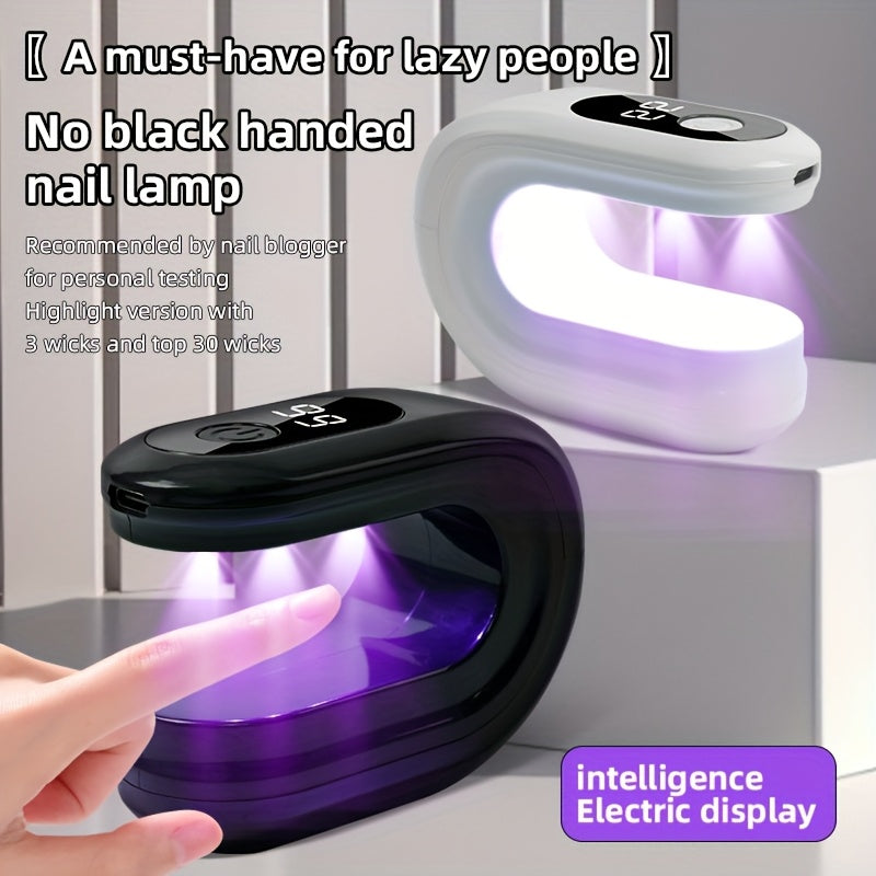 Linterna Portátil para Uñas con Pantalla LCD Digital, Endurecedor de Gel USB que Seca en 3 Segundos, Lámpara Compacta para Hogar y Salón - /Blanco - Compatible con Acrílico, Gels LED, Equipo de Pedicura, Tecnología Inteligente, Ideal para Aficionados a l