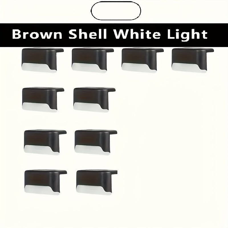 Pack de 10 Luces LED Solares para Jardín Impermeables, Iluminación Decorativa para Terraza, Valla y Paredes con Ambiente Festivo