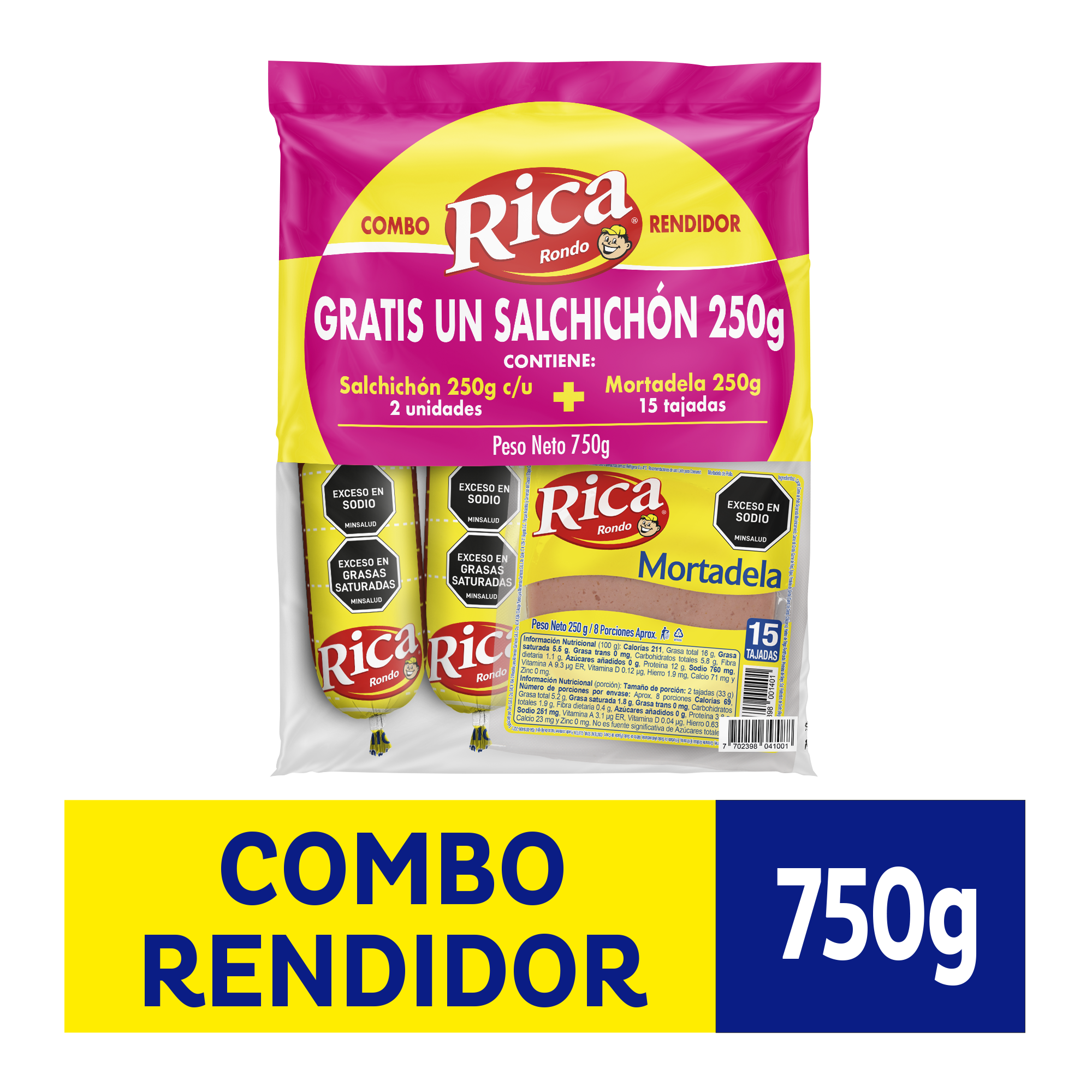 COMBO RICA 2 SCHON 250G + MORTADELA 250G