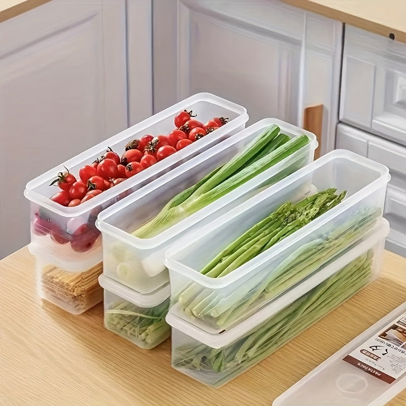 3 piezas de recipientes reutilizables para almacenar alimentos, libres de BPA, apilables, seguros para refrigerador y congelador, ideales para cebollín, cilantro, jengibre, ajo, fideos, huevos - esenciales de cocina