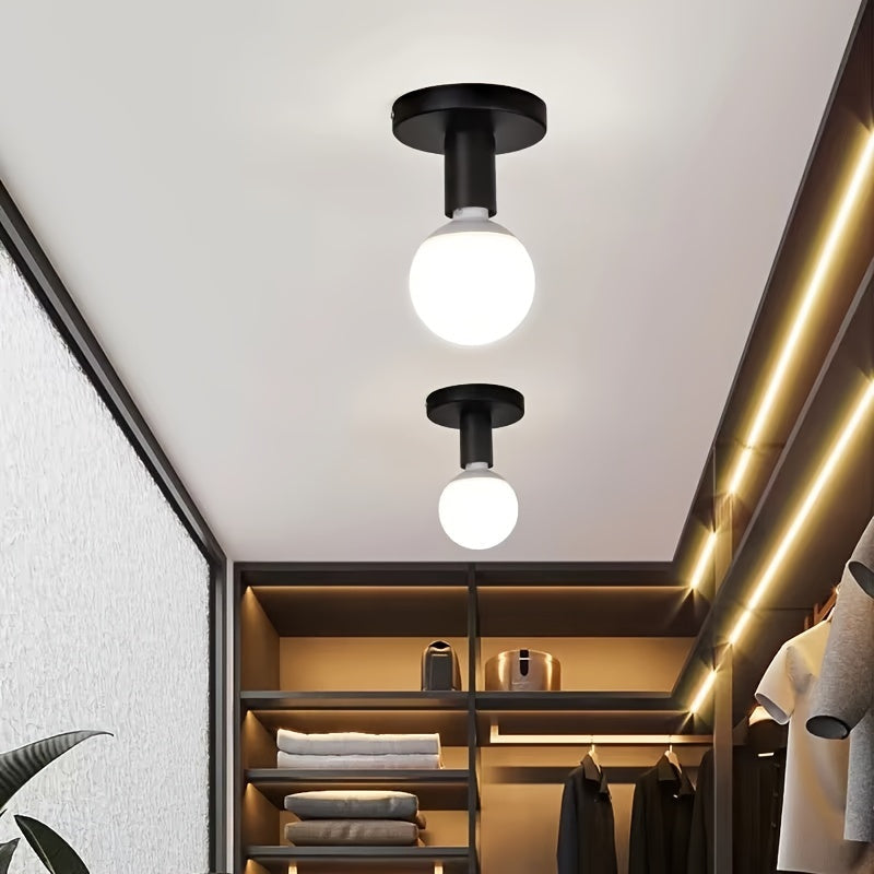 Luz de techo de montaje minimalista moderna, base de bombilla E27, para iluminación de entrada, pasillo, corredor, cocina, balcón (la bombilla no está incluida)