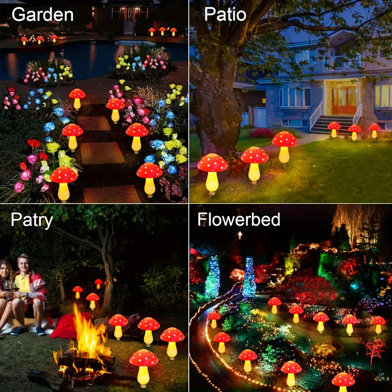 Luces Solares de Jardín al Aire Libre en Forma de Hongo, Luces Decorativas de Pila LED Solares, 8 Modos de Iluminación Luces Decorativas Solares para Jardín, Luces Solares Decorativas para Caminos de Jardín 1pc 8/12/20 Decoraciones de Hongos