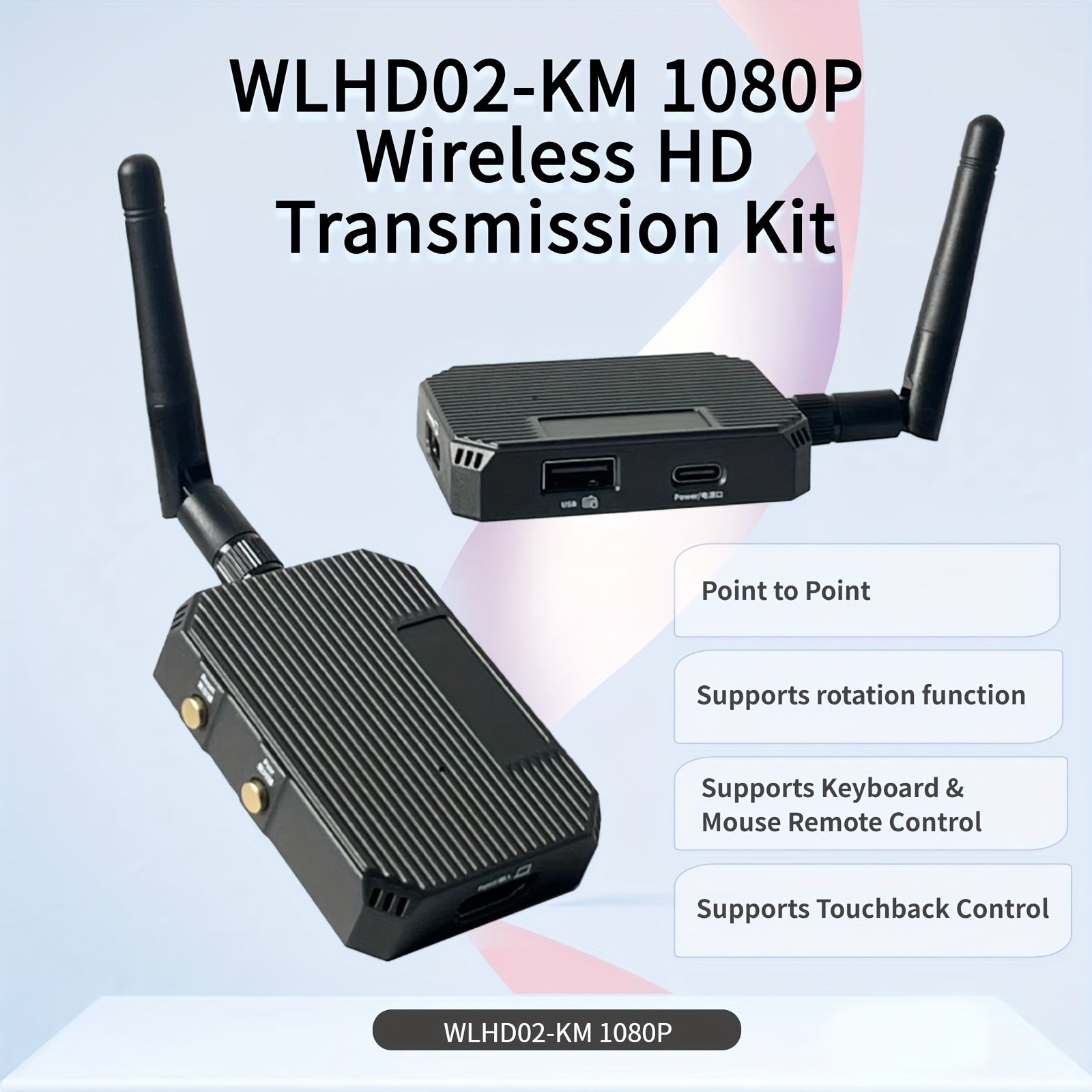 Kit de transmisión HD inalámbrico MTR2 - Extensor de HDTV 1080p con Touchback y control de ratón y teclado, proyección a 200 metros para portátiles/ordenadores a televisores/monitores/proyectores, compatible con PS5, Xbox, Switch, Steam Deck y dispositiv