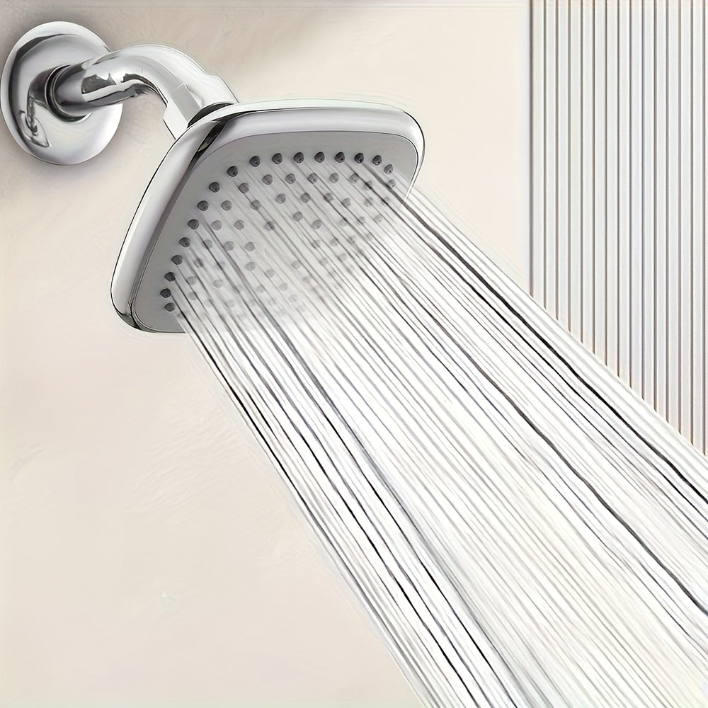Rociador de Alta Presión - Cabezal de Ducha Resistente con Fuerte Flujo de Agua, Instalación Rápida y Fácil, Ideal para Baños Modernos - Perfecto para Familias y Parejas, Acabado Metálico Elegante, Cuerpo de Plástico Duradero