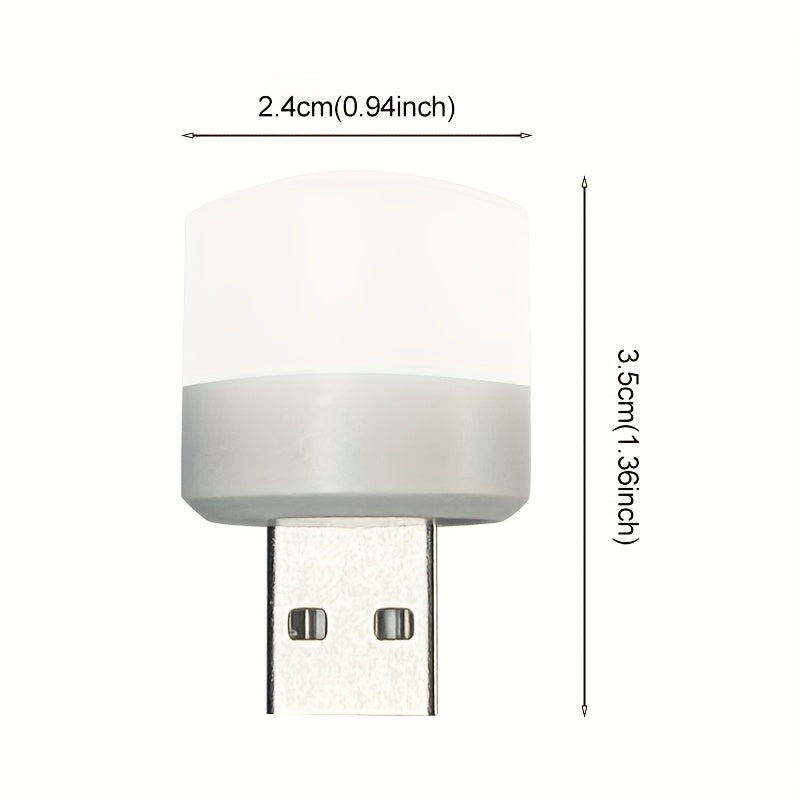 1 pza. Mini luz nocturna USB, luz de ambiente USB, luz de ahorro de energía, bombilla USB, bombilla LED compacta, iluminación portátil, lámpara decorativa, mini luz USB para coche, dormitorio, guardería, baños.