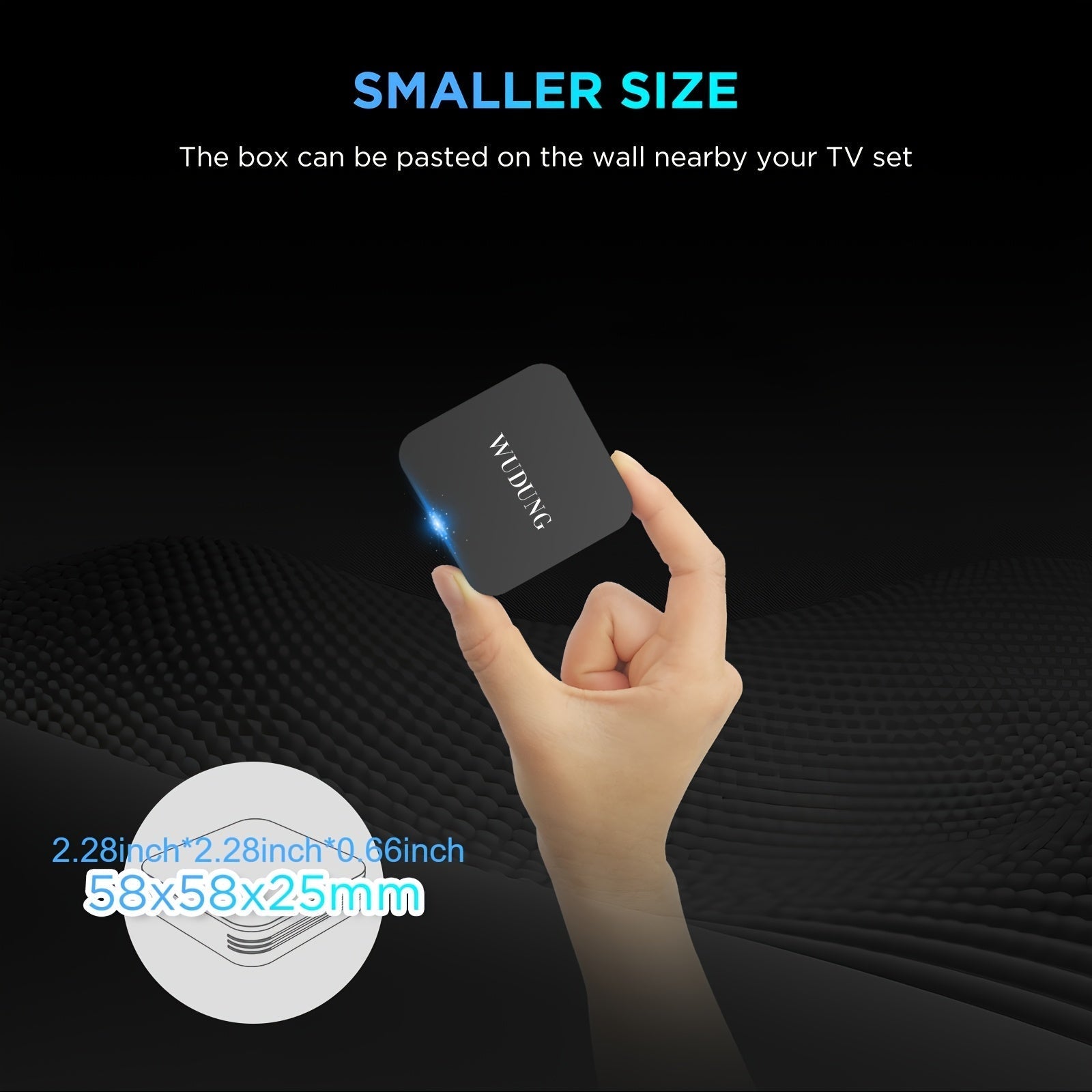 2025 Nueva Actualización WUDUNG W01 Smart Set-top Box Ultra Mini Android 10 Original TV BOX con Soporte para 4K Ultra HD WiFi, Procesador Allwinner H313 Quad-core, Reproductor Multimedia Interactivo Multipantalla, Ideal para Sala de Estar y Ver Partidos