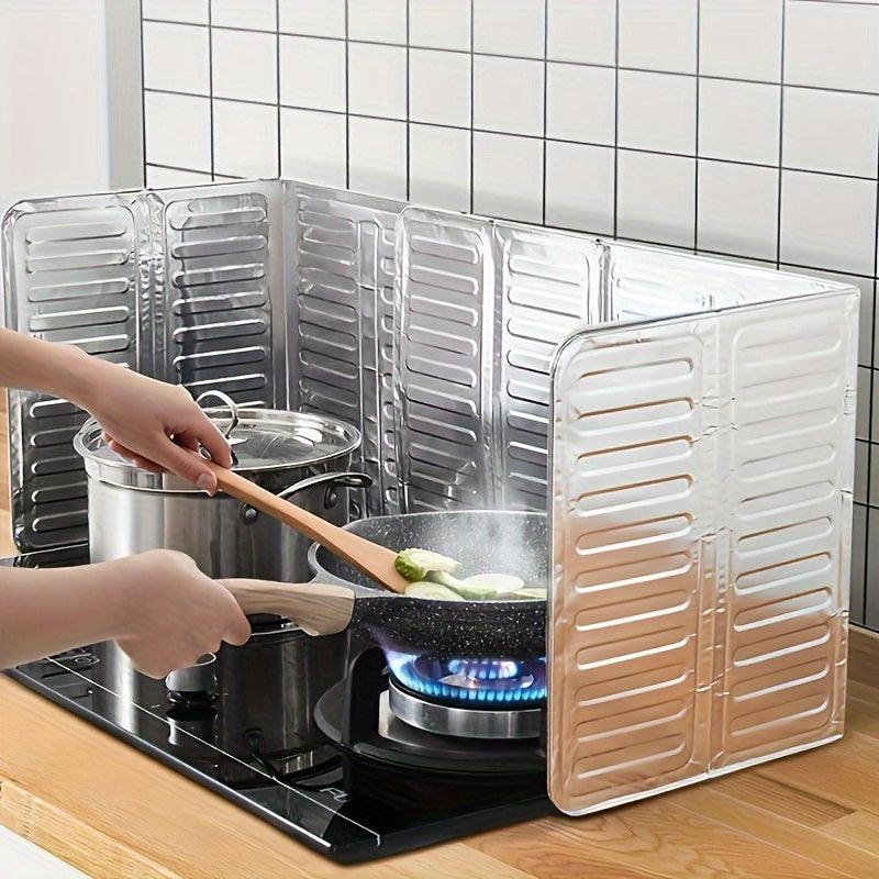 1 pieza de protector contra salpicaduras para estufa, con protección térmica, fácil instalación, reutilizable, disponible en 2 colores, pantalla anti-salpicaduras sin contacto alimentario, bloque plegable antigrasa para ollas y protección contra derrames