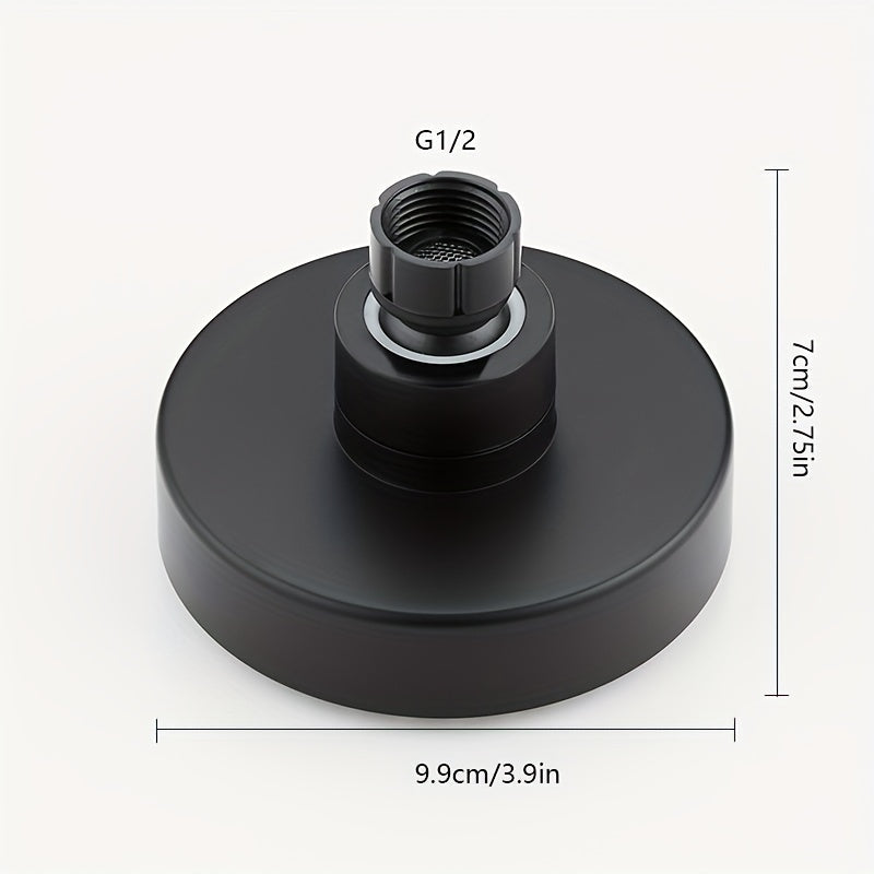 1pc Cabezal de ducha de lluvia redondo contemporáneo, cabezal de ducha de alta presión para montaje en pared, plástico, acabado pintado, no necesita electricidad, para accesorios de baño