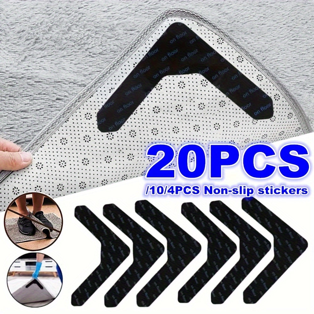 4/10/20pcs Pegatinas para Alfombras Antideslizantes Lavables, Alfombra para Esquinas de Madera Dura, Evita que las Alfombras se Muevan y Roden los Bordes, Pegatina para Alfombra en Forma de U que se Puede Cortar Libremente y Aplicar en Diversas Ocasiones
