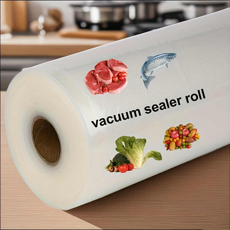 Rollo de Bolsas para Sellado al Vacío de 20 cm de Ancho y 10 m de Largo para Almacenamiento de Alimentos - Rollo Hermético Extra Grueso para Mantener la Frescura de Carne, Queso, Verduras y Frutas, Resistente para Congelador, Mantiene los Alimentos Fresc