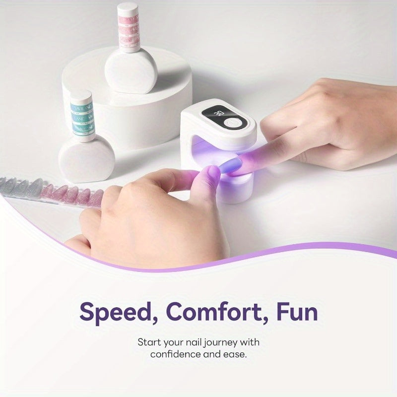 Linterna Portátil para Uñas con Temporizador Digital - Lámpara LED USB para Endurecimiento de Gel, Secador Compacto para Hogar y Salón, Batería de Litio de Larga Duración, Esmalte en Gel para Manicura/Pedicura - Blanco/, Diseño Elegante, Construcción Lig