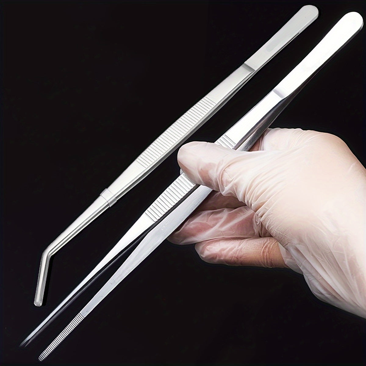 2 piezas de pinzas de acero inoxidable ultra largas de 11,8 pulgadas (30,0 cm), clip de recuperación grueso para bonsái DIY, jardinería, cuidado de mascotas, alimentación de reptiles, joyería - Durabilidad y control preciso, pinzas para jardinería